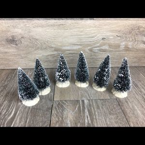 Lot Of 6 Lemax 3 1/2” Tall Frosted Christmas Trees
